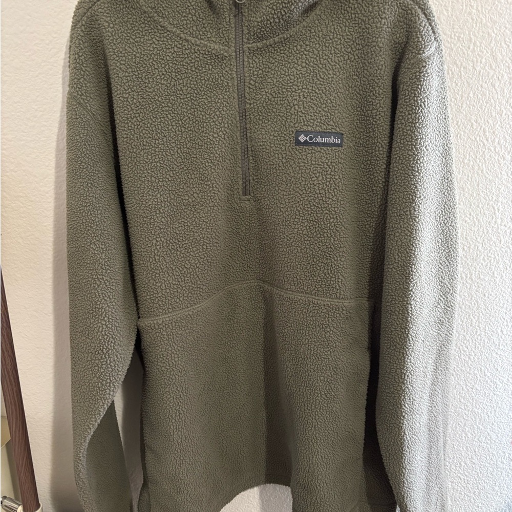 Columbia Olive Green Zip Up Hoodie Sweater size XL